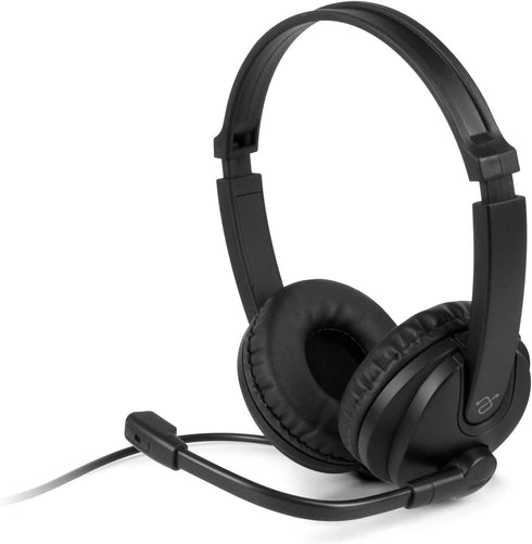 Aluratek Wired USB Stereo Headset with Noise Cancelling Boom Mic and in-Line Controls, for Distance Learning, Zoom, MS Teams, Video Conferencing, ...