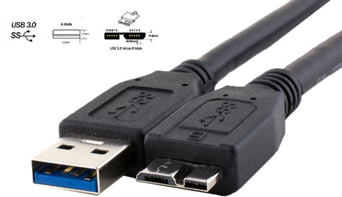 (2 Pack) Micro-B USB 3.0 Data SYNC Cable Cord Lead for Nikon D800 D800E D810 & Canon 5DS 7D Mark II...