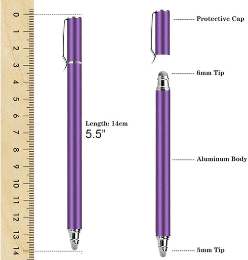 Fonus Purple Stylus for Galaxy A03s A13 A14 A23 A53 A54 5G Phones - Touch Screen Pen Fiber Tip Aluminum Lightweight M9X Compatible with Samsung Ga...