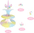 Unicorn Cardboard Cupcake Stand with Toppers 3 Tire Treat Stands Birthday Baby Shower Cartoon Theme Party Supplies Dessert Holder (1 Stand+18 pcs ...