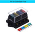 ESUPPORT Car Truck 4 Way Circuit Standard ATO Blade Fuse Box Block Holder 12V 24V...