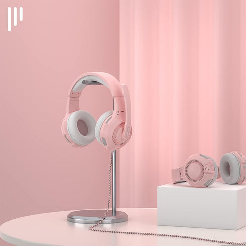 Headphones with Microphone Surround Sound Active Noise Canceling Pink Wired Gaming Headphones - 3.5mm Audio Jack Stereo Headset for PC, PS4, PS5, ...