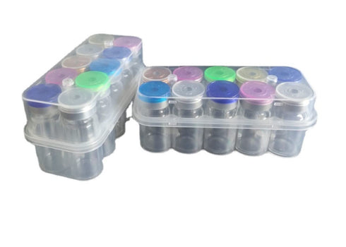 20 Pcs 10ml Glass Bottle,Sterile Transparent Vial,Seals Empty Vials, Lab Sample Vial, Empty Vials with Self Healing Injection Port,with Flip Off A...