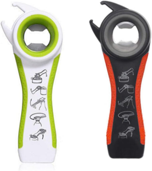 2 pcs 5 In 1 Multi Function Multi-function Can Jar Bottle Open/Tighten Bottle Jar Can Opener for Small Hands, Seniors or Anyone Who Suffers from A...