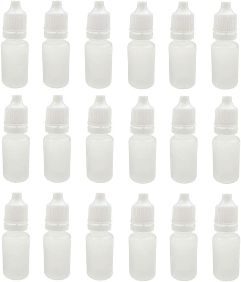 50PCS Empty Refillable Squeezable Plastic Dropper Bottle Eye Liquid Dropper Container Jar Vial Holder with Screw Caps and Plugs for Cosmetic Essen...