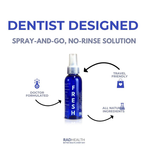 3 Pack Rad Fresh Natural Retainer Cleaner Spray With Food Grade Hydrogen Peroxide Dentist Designed Denture, Aligner, Night Guard, Sports, Sleep Ap...