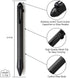 Cool Hand 5.9'' Bazooka Style Bolt Action Pen with Stylus for Touchscreen, Carbon Fiber Body, w/Pocket Clip, Ballpoint Ink Refillable, Glass Break...