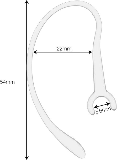 Flexible Ear Hooks for Wireless Headset 6mm Small Clamp Holder Clips, Replacement Ear Loops Earpiece Accessories, Clear, 9 Pack...