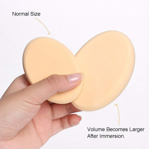 Oval Puff 2 Packs Skin Tone and Pink Make-up Egg Air Cushion Puff Beauty Egg Foundation Sponge Professional Makeup Sponge Wet and Dry...