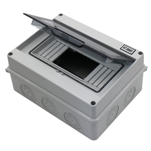 Distribution Protection Box with DIN Rail IP65 ABS Transparent Clear Cover Power mcb Distribution Box for Circuit Breaker Indoor on The Wall 8 Way...