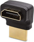 SatelliteSale Digital HDMI Male to Female Right Angle 4K HDR PVC Black Adapter 270 Degree...
