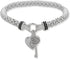 Nine West Women's Boxed Silver Heart Key Stretch Bracelet, Size: 0...