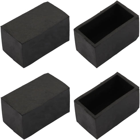 uxcell 4pcs Furniture Desk Chair Protector 20mmx40mm Square Rubber Leg Tip Cap Black...