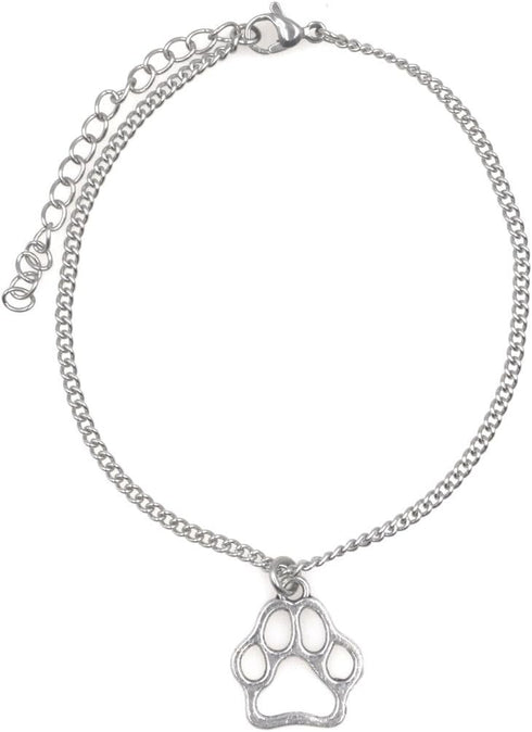 It's All About...You! 7.5” - 9.5” Stainless Steel Ankle Bracelet with Alloy Puppy Paw 53A...