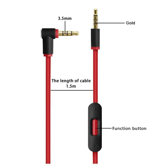 QKIIP Replacement Audio Cable Cord Wire with in line Microphone and Control for Solo/Studio/Pro/Detox/Wireless/Mixr Headphones (Black/White)...