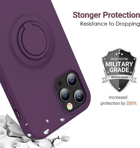 MOCCA Compatible with iPhone 12 Pro Max Phone Case 6.7 inch with Ring Kickstand | Super Soft Microfiber Lining | Anti-Scratch Full-Body Shockproof...