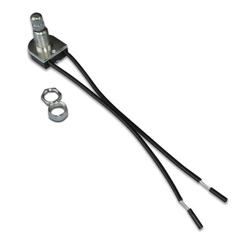 Rotary Switch Zing Ear ZE-106M 125VAC/6A 250VAC/3A 125VL/6A Two Wire Replaces 3/8" 90-501 80-1132 Turn Canopy Lights Lamps Thread Brass Knob On-Of...