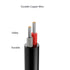 5.5MM x 2.1MM DC 4FT Male Plug to Bare Wire Open End Power Wire Supply Repair Cable, Barrel Connector for CCTV Camera,DVR,LED Strip Light Etc-2 Pa...