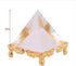 Hztyyier Crystal Pyramid Prism Feng Shui Egyptian Pyramids Figurine Statue with Gold Stand Good Luck Crafts Pyramids Home Office Decoration Good L...