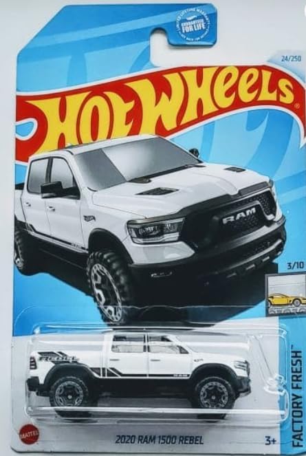 Hot Wheels 2020 Ram 1500 Rebel, Factory Fresh 3/10 White...