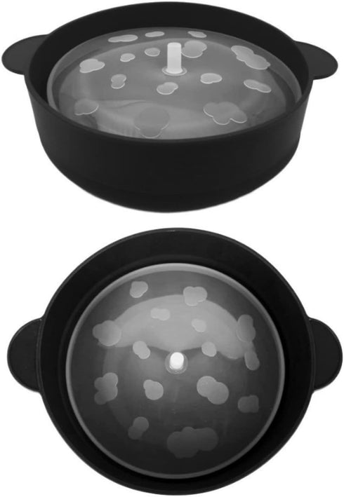 Microwave Popcorn Popper, BESUNTEK Collapsible Silicone Popcorn Maker Microwavable Bowl with Handles, BPA Free and Dishwasher Safe (Black)...