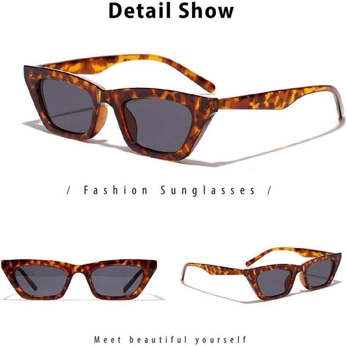 BOJOD Square Cat Eye Sunglasses For Women Fashion Vintage Trendy Cateye Sunglasses For women Black...