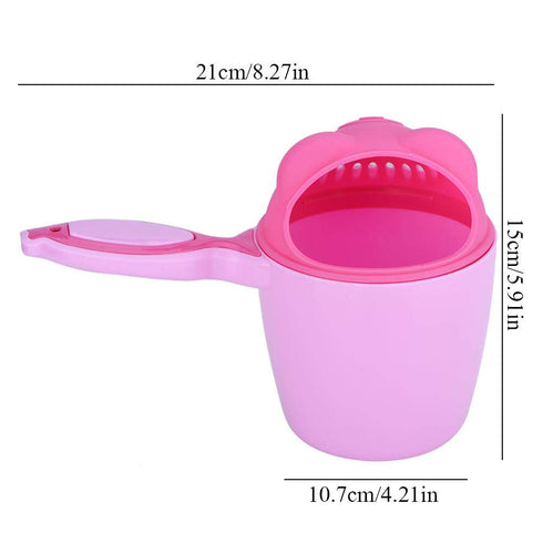 Baby Shampoo Cup with Handle, Cute Kid Wash Hair Bathing Flusher Rinse Cup Protection Eye for Infant Toddler Children(Pink)...