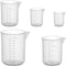 stonylab Plastic Beaker Set, Clear Plastic Graduated Beaker with Pouring Spout Measuring Beaker Set Liquid Cup Container in 5 Sizes, 50 ml/100 ml/...