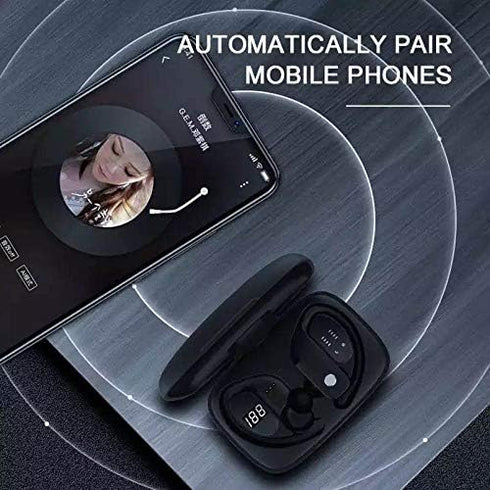 SUNOL T16 Wireless Earbuds 80hrs Playtime Wireless Charging Case Digital Display,Wireless Earbuds Bluetooth Headphones, LED Display Over-Ear Buds,...