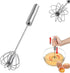 Stainless Steel Semi-Automatic Whisk Egg Whisk Hand Push Rotary Whisk Blender Semi Auto Egg Beater Hand Push Mixer Stirrer Egg Scrambler for Blend...