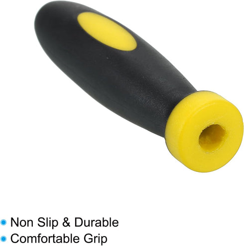 PATIKIL 2 Inch Rubber File Handle, 10 Pack File Cutting Tool File Handle Replacement Accessories for 0.16" Diameter File, Black Yellow...