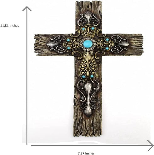 Comfy Hour Faith and Hope Collection Polyresin Wall Hanging Cross (Multi-Color)...