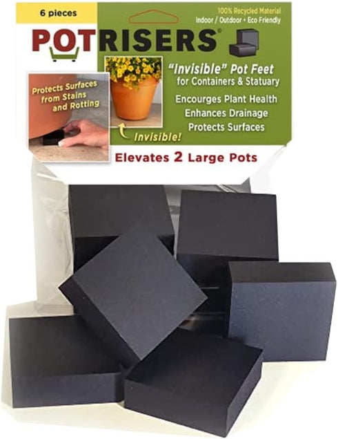 PR2-6 Invisible Pot Feet Large 2" Size Potfeet, 6-Pack, Black...
