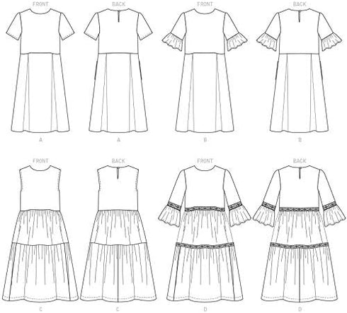 McCall's Patterns McCall's Women's Knee Length Pleated Dress, Sizes 6-14 Sewing Pattern, White...