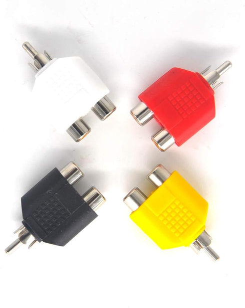 Padarsey RCA Y Splitter Adapter 2 Female to 1 Male for Audio Video AV TV Cable Convert, Piece of 4...
