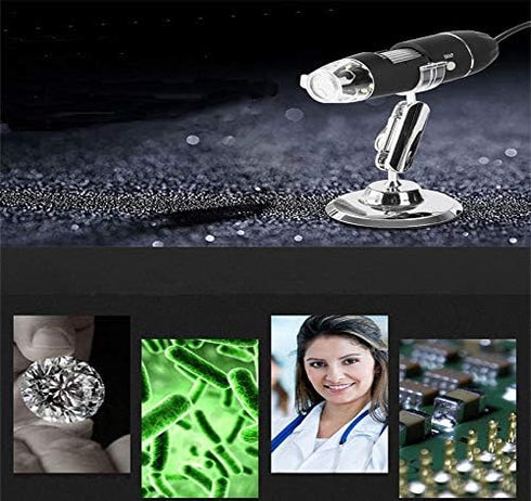 Meichoon 1600X Digital Flexible Microscope Electronic Handheld Mini USB Microscope Magnification Camera with 8 LED HD Lights,Compatible with Windo...