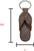 Hide & Drink, Flip-Flop Keychain, Sandal Beach Keychain for Travelers, Surfers and Beach Lovers, Full Grain Leather, Handmade, Bourbon Brown...