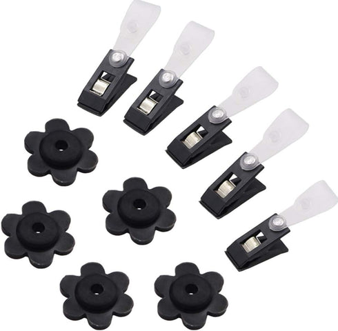 10 Pack Garden Flag Rubber Stoppers and Adjustable Anti-Wind Clips - Flag Stops Accessories Hardware for Garden Flag Poles Stand...