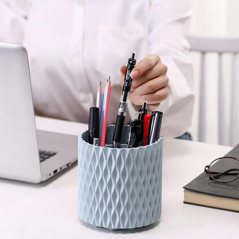 Makeup Brush Holders Organizer Cup PP Plastic 5-Slots 360° Rotating Cosmetic Brushes Tools Storage Display for Vanity Desktop Countertop (White/Ro...