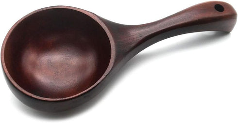 8 Inch Multipurpose Wooden Scoop Spoon Ladle With Short Handle Dark Brown Wood...