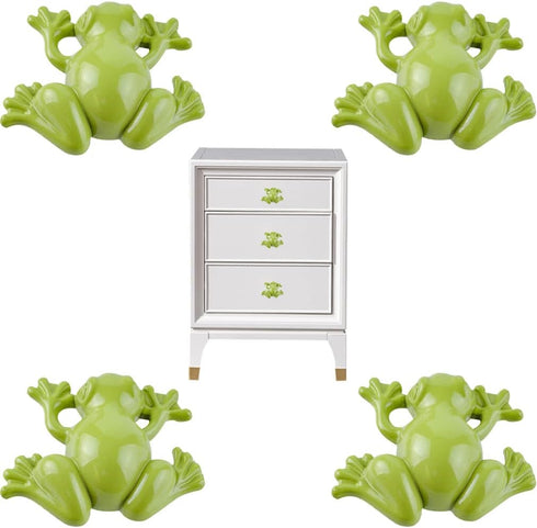 brandname RRRuo Frog Cabinet Knobs Drawer Cupboard Pull Handles Dresser Door Single Hole Hardware Parts Decorative Accessories 4 Pieces (Green)...