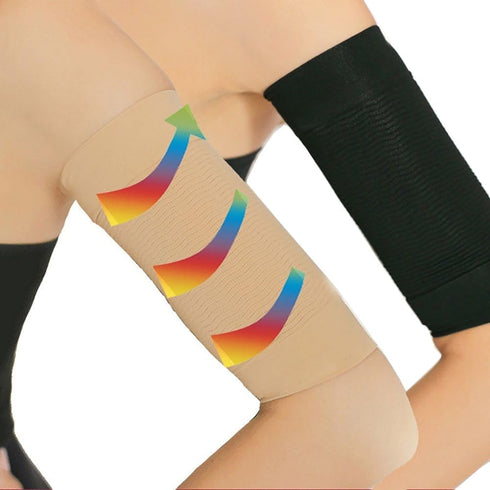 2 Pair Beauty Women Weight Loss Calories Slimming Arm Shaper Massager Lose Buster Wrap Belt Slimming Compression Arm Shaper Helps Tone Shape Upper...
