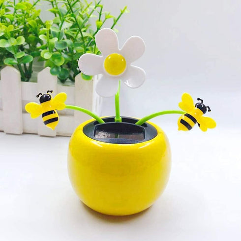 Sunflower Honey Bee Solar Dancing Flower Sunflower Toys, Solar Dancing Figurines Ornament, Dancing Flower, Car Swinging Dancing Toy Car Windowsill...