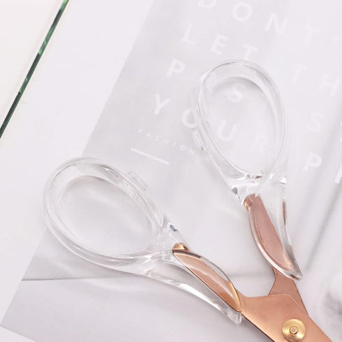 NatSumeBasics Rose Gold Scissors Clear Office Scissors All Purpose Scissor Professional Fabric Dressmaker Shears for Cutting Paper Cloth Leather C...