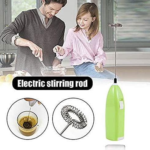 Electric Egg Beater Milk Frother Handheld Battery Operated Foam Maker for Coffee Chocolate Egg Milk Drink Whisk Mixerwith Removable Battery Kitche...