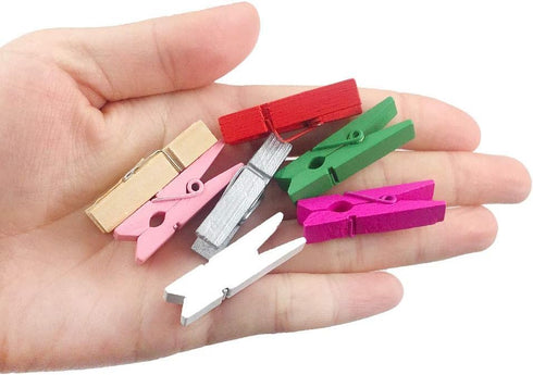 (Pack of 128) Mini Wooden Colored clothespins,16 coloers Each 8pcs...