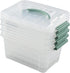 4-Pack 6 Quarts Clear Storage Box Tote, Plastic Bins with Lids...