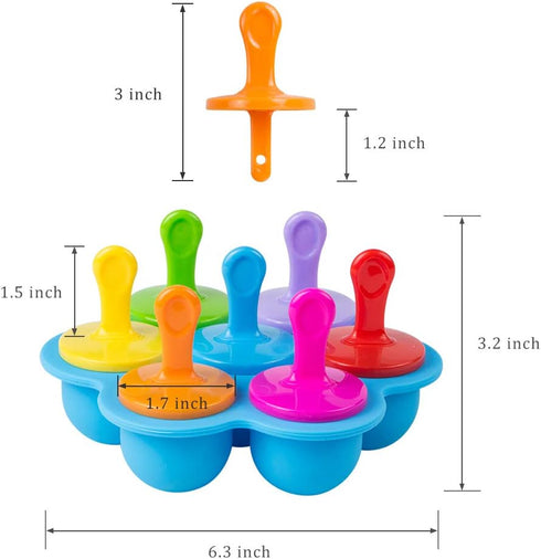 Webake Baby Food Freezer Trays with Lid, Silicone Ice Cube Popsicle Molds with 7 Ice Pop Sticks, Egg Bites Molds Set of 2 for Instant Pot Accessor...