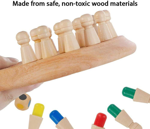 Wooden Memory Chess Game, Wooden Memory Match Stick Chess Board Game, Wooden Memory Chess Educational Board Games Multi Player Family Games for Ki...