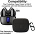 Earbuds Case Compatible with TAGRY X08 Wireless Headphone, Silicon Protective Cover with “S” Shaped Dual Carabiner, with Window for LED Display (B...